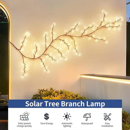 Solar-Powered Rattan Willow Vine Lights, 72 LED Branch String Lights