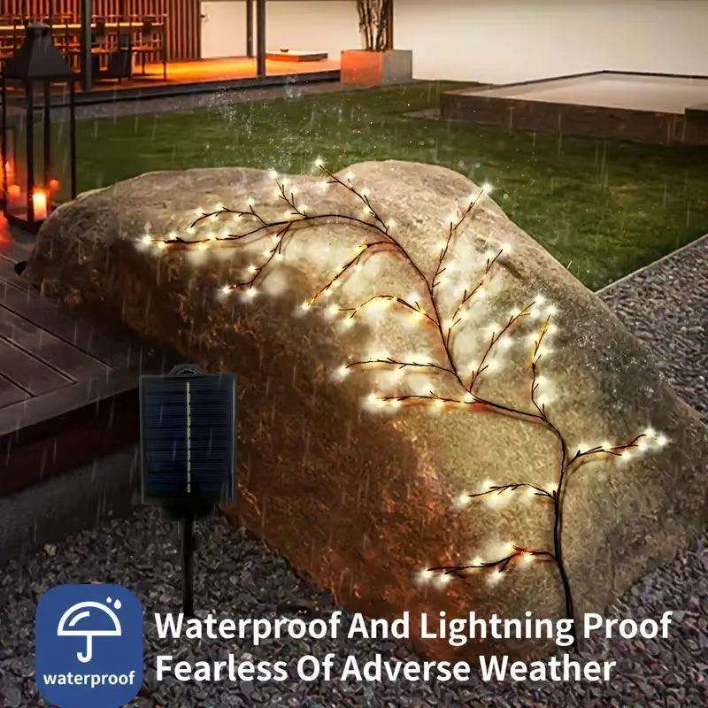 Solar-Powered Rattan Willow Vine Lights, 72 LED Branch String Lights